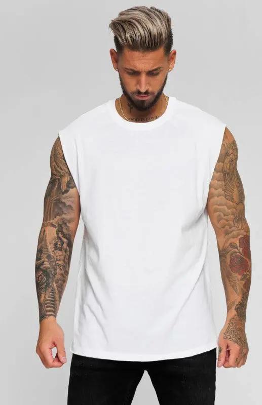 Tops - Ultimate Summer Comfort: Men's Relaxed Fit Sleeveless Cotton Ta - Tops | MENLL